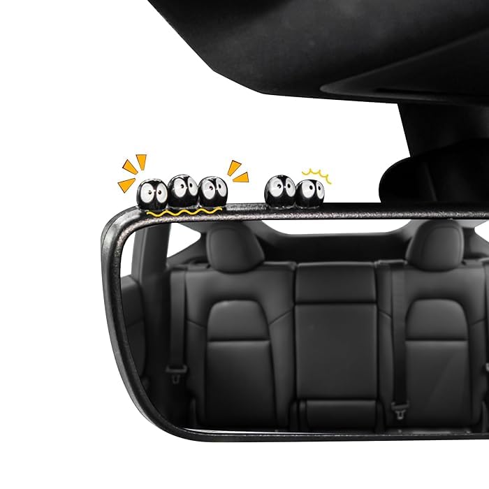 Soot Sprite Car Rearview Mirror - 25 Pcs Cartoon Soot Sprites Accessories for Car Interior Decoration Dashboard Car Ornament Fun