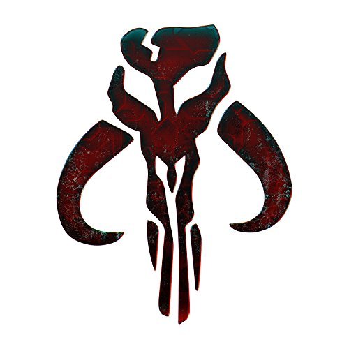 Bargain Max Decals Mandalorian Inspired Skull Dark Red Metal Window Laptop Car Sticker 6'