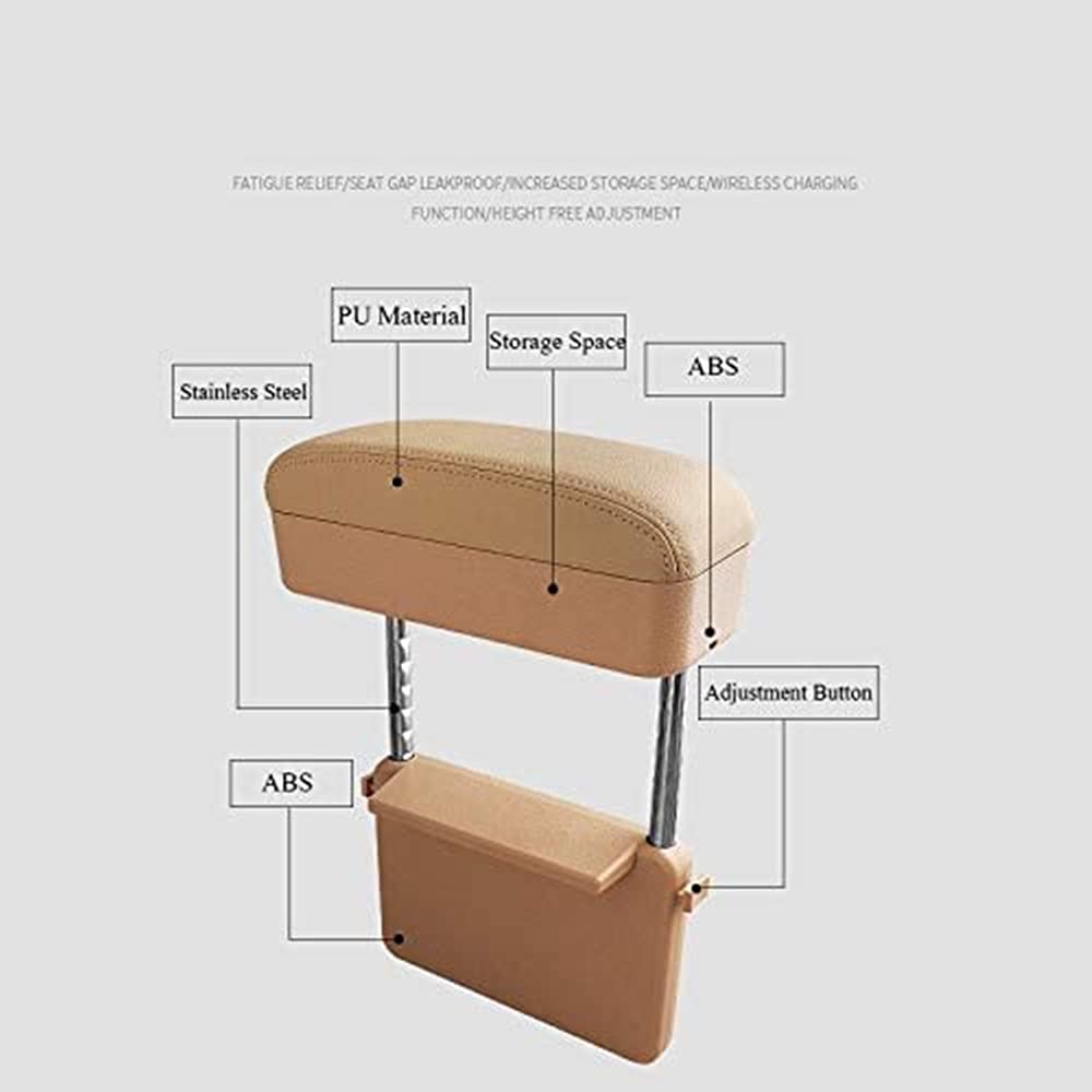 JEYODA Car Armrest Box - Adjustable Grey Plastic Organizer, Model 1864