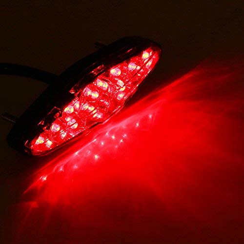 Keenso 12V Universal 15 Led Motorcycle Rear Tail Light Brake Stop Running Tail Light Atv Dirt Bike (B)