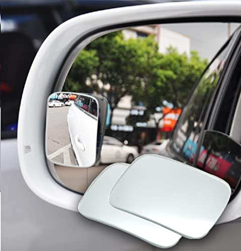 Sarte 3R Original Blind Spot Mirror, Hd Glass Convex Lens Frameless Adjustable 360 Degree Wide Angle For All Car (2 Pcs, Rectang