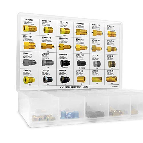 4Lifetimelines 3/16'' Fitting Assortment, Union, Adapter Kit - 24 Sku; 110 Pieces, 90 Fittings, 12 Adapters, 8 Union, Shatter Re
