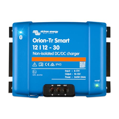 Victron Energy Orion-Tr Smart Dc To Dc Charger (Bluetooth) - 12/12-Volt 30 Amp 360-Watt - Battery Charger For Dual Battery Systems - Non-Isolated