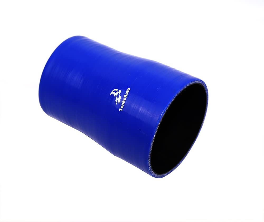 TenKe Universal 6'' Length High Temperature 4-Ply Reinforced '' to '' ID Straight Reducer Silicone Hose Coupler (blue, 3.5'' to 
