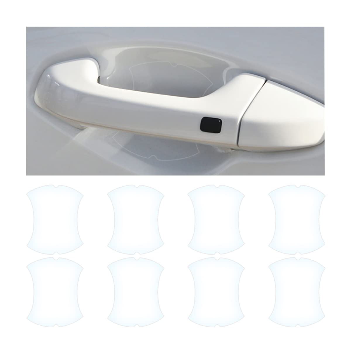 Carbon Fiber Car Door Protector - 8PCS Anti-Scratch Film, Non-Marking, Self-Adhesive for All Cars (Clear)