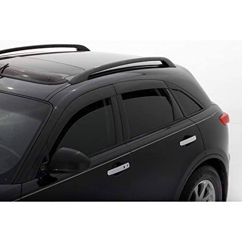 Auto Ventshade [Avs] Low Profile Rain Guards For 2010 - 2017 Cadillac Srx, 6 Pcs. | Window Vent Visors - Smoke W/Chrm Trim | 796