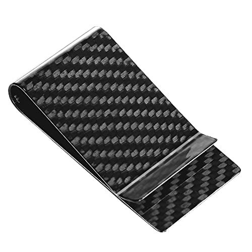 Travelambo carbon Fiber Money clip Front Pocket Wallet Minimalist Wallet Slim Wallet credit Business card Holder (cB black)-New