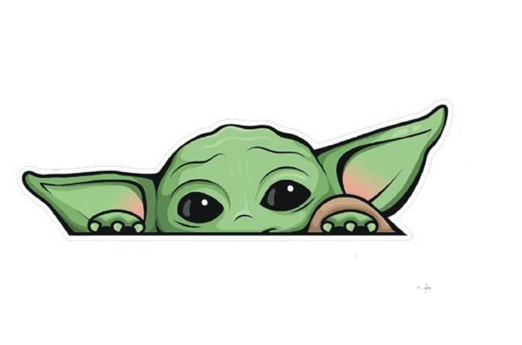 2 Pack - Peeking Baby Yoda Vinyl Decal Sticker For Cars | Trucks | Vans | Suvs | Walls | Windows | Laptops | Notebooks | Cups |