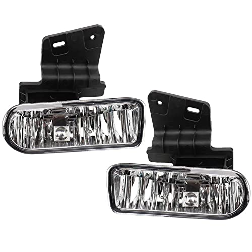 Mayasaf Clear Lens Chevrolet Fog Light Pair Of Bumper Fog Lamp Assembly Fit 1999-02 Chevrolet Silverado 1500/2500/3500, 2000-200