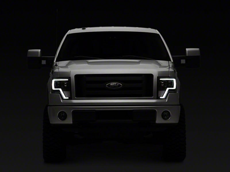 Raxiom G4 Projector Headlights; Black Housing; Clear Lens Compatible With 09-14 F-150 W/Factory Halogen Headlights