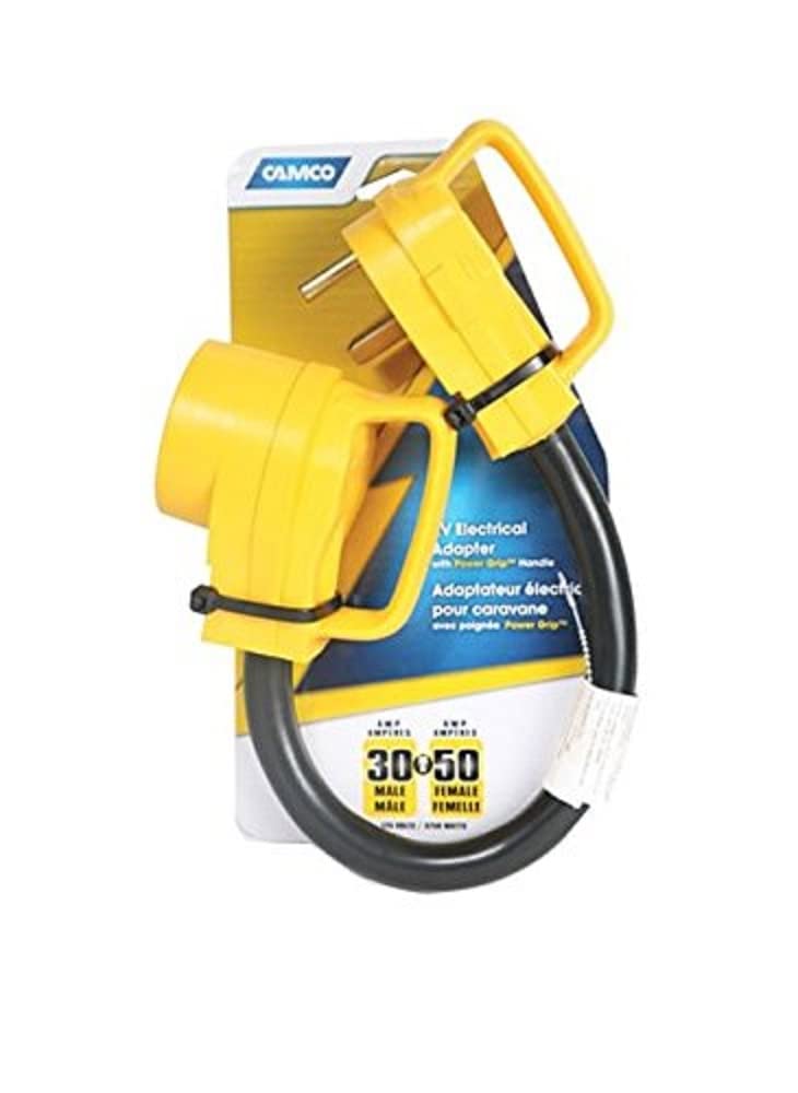 Camco 55183 18' RV Power Grip and Electric Adapter, Pack of 1, RV-346B