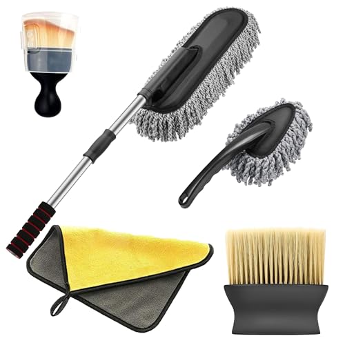 Sounce 5 In 1 Car Cleaning Kit Microfiber Car Duster With Long Handle Car Cleaning Brush Exteriror And Interiror Car Cleaning Cl