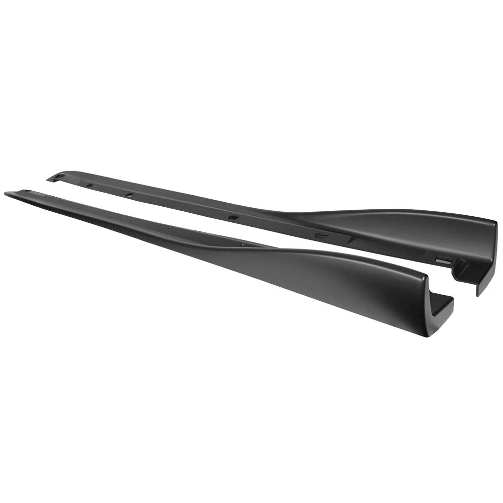 IKON MOTORSPORTS Side Skirts for 2002-2007 Subaru Impreza WRX STI, Unpainted Black, CS Style, 2PC Polypropylene (PP)