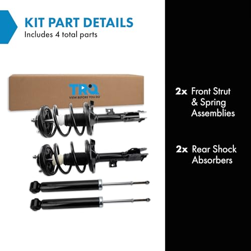 Trq Front And Rear Complete Strut Assembly & Shock Absorber Kit Complete Strut & Coil Spring Assembly Compatible With 2007-2013
