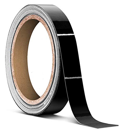 Vvivid Black Gloss Air-Release Adhesive Vinyl Tape Roll (1/2 Inch X 20Ft)