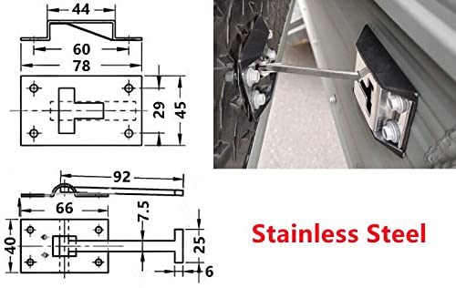 Rv Door Holder Polished Stainless Steel T-Style Entry Door Catch For Camper Trailer Motorhome 1 Pack