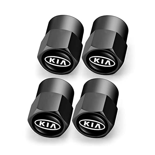 Hisport Replacement For Ki/A Stem Cap 4Pcs Universal Car Tire Valve Stem Caps Air Cover Car Accessories Hex 016 Black Stem Cover