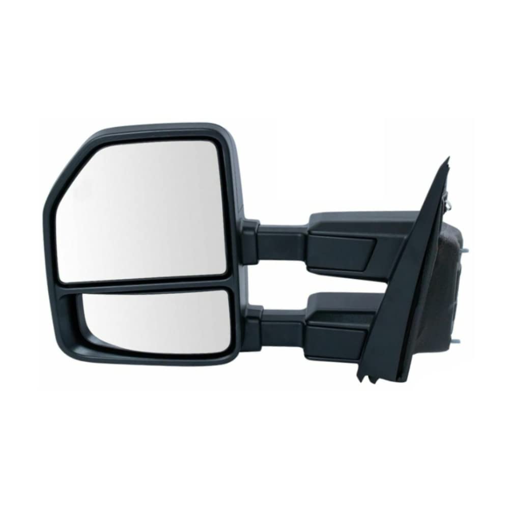 Autoshack Driver Towing Mirror Power Black Textured Heated Manual Folding Replacement For 2017-2018 Ford F-250 Super Duty F-350 