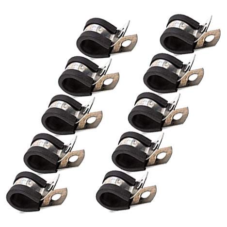 1/4 Fuel Line Tubing Mounting Clamps Stainless Steel 304 Cable Clamp Hardware Rubber Cushioned Insulated Metal Clamp Tube Holder