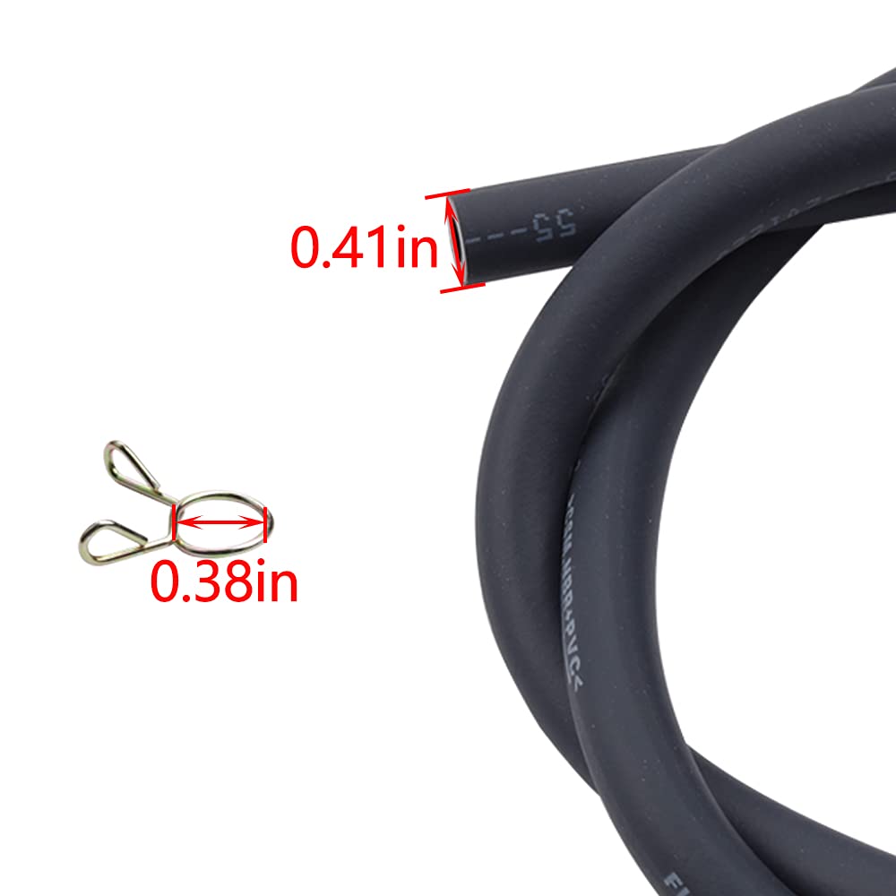 Wetenex 5.5Mm Fuel Line (Id 5.5Mm * Od 10Mm) 1/5 Inch Gas Tube Fuel Hose 5 Feet With 10Pcs Clamps For Atv Quad Pit Dirt Bike Go Kart Moped Pocket Bike Motorcycle