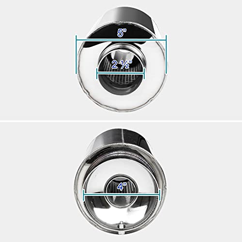 Spec-D Tuning Universal 4&quot; Slant Tip Fireball Style Racing Exhaust Muffler Stainless Steel +HP