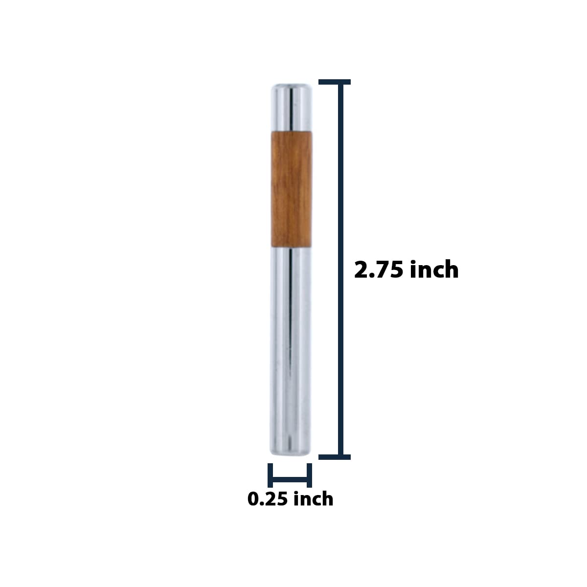 United Pacific 70039 Chrome & Walnut Tube Door Lock Knobs, Chrome Plated, Inside Thread 8-32, Easy Twist On Application - Pack of 2