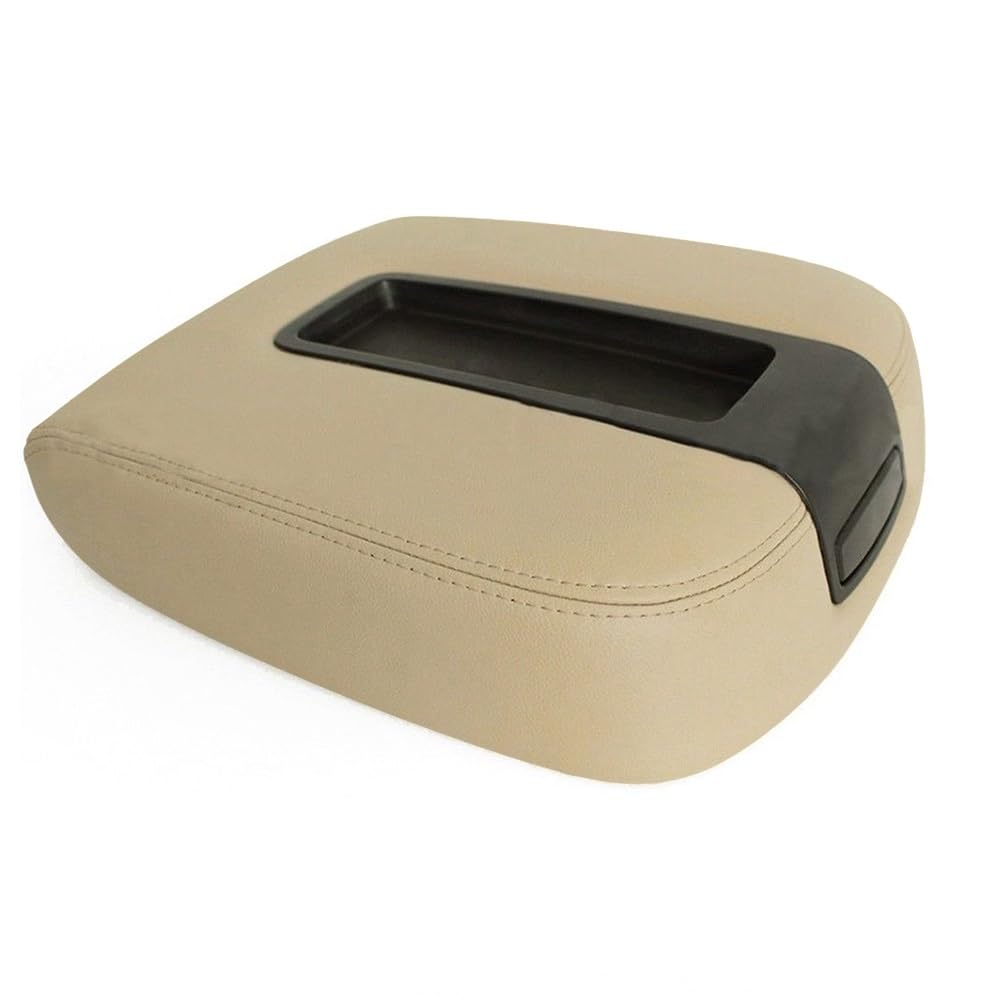 Allgood Armrest Center Console Lid Cover Compatible With Chevy Tahoe Suburban 2007-2013 Leather Beige
