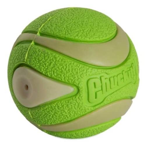 Chuckit! Max Glow Ultra Squeaker Ball, Medium (2.5 Inch Diameter), 1 Pack, For Breeds 20-60 Lbs