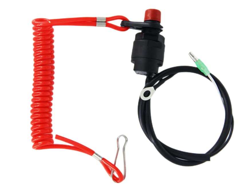 Linageson Universal Boat Safety Kill Stop Switch Safety Tether Lanyard Emergency Cut Off for Yamaha Suzuki Honda Tohatsu Hidea O
