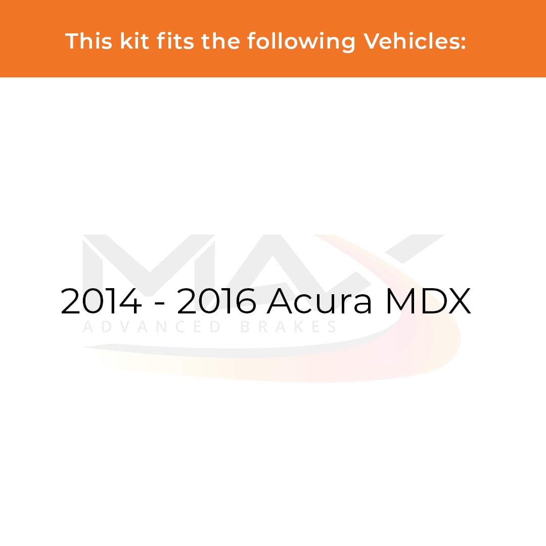 Max Advanced Brakes Rear Brake Kit Compatible With 2014 2015 2016 Acura Mdx Replacement Cross Drilled Disc Brake Rotors And Cera