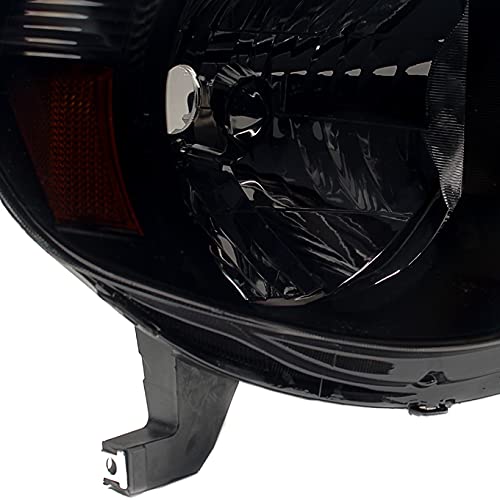 Akkon - For 2005-2011 Toyota Tacoma Oe Replacement Black Smoked Headlights Pair Driver Left+Passenger Right Head Lamps