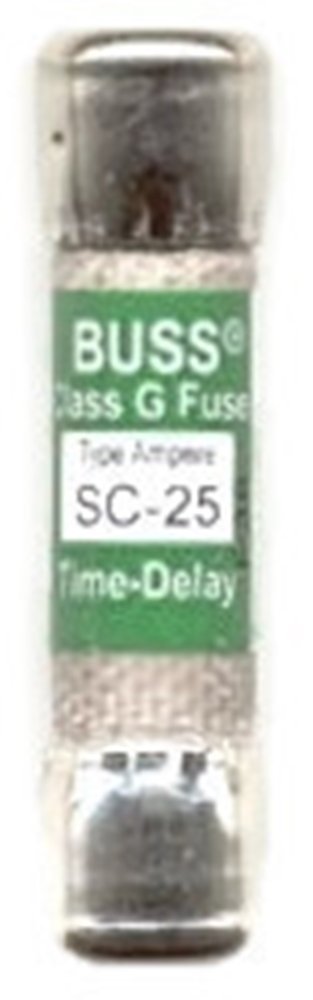 Bussmann Sc-25 (Bp/Sc-25, Sc25, Sc-25Bc) 25 Amp (25A) Time-Delay Class G Melamine Tube, 600V Ul Listed