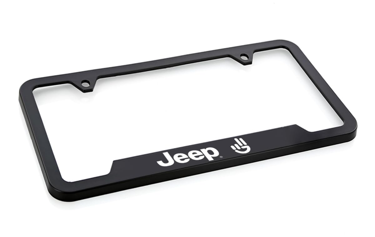 Jeep Wave License Plate Frame Quantity 1 Included (White Plastic)
