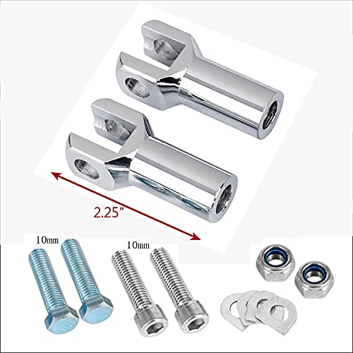 YYMOTO Motorcycle Footpeg Support Clevis Kit, Chrome, Fits Harley Softail 2000-2006, Aluminum, 10x10x2 cm