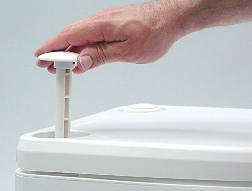 Dometic 301097406 Portable Toilet 2.6 Gallon W/Stainless Steel Hold-Down Brackets, Gray