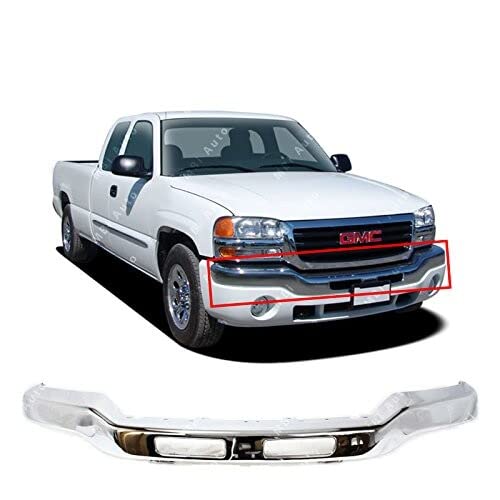 MBI AUTO - Chrome Steel, Front Bumper Face Bar Compatible with 2003 2004 2005 2006 GMC Sierra 1500 2500HD 3500 & 2007 Classic Pi