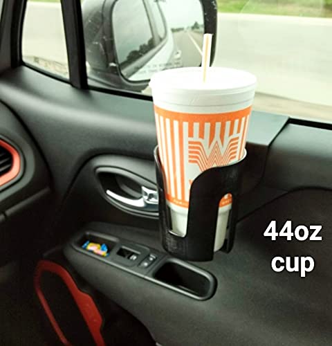 The LEDGE Auto Cup Holder - Extra Large Black Plastic for Yeti, Hydro Flasks, Big Gulps, and Large Bottled Drinks