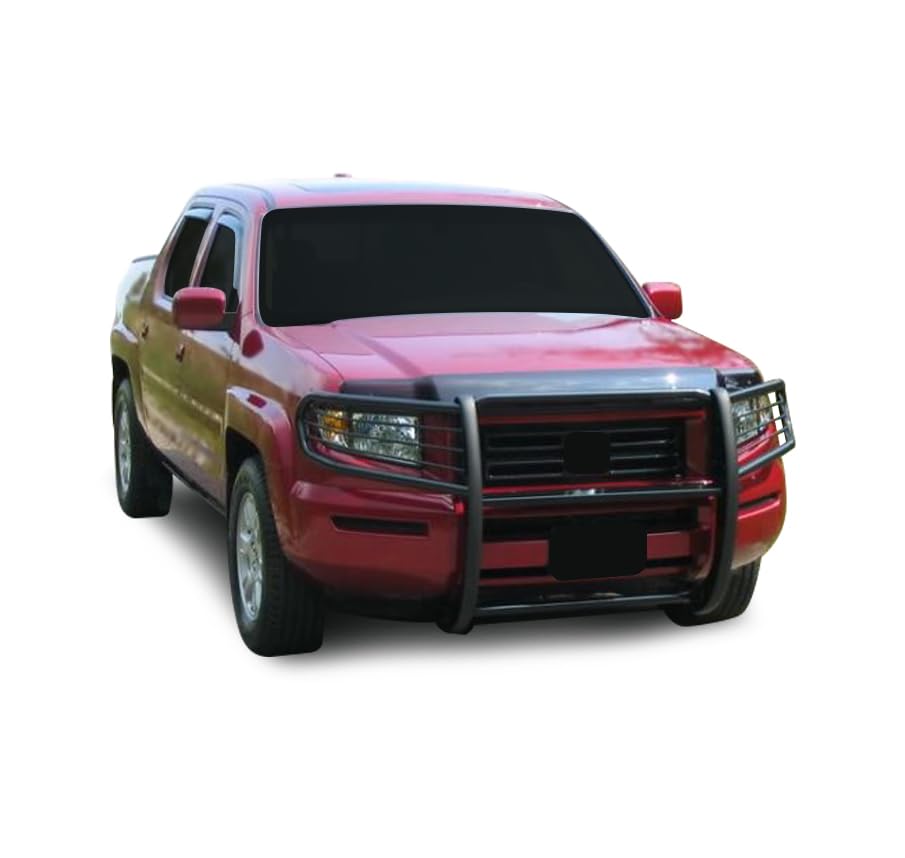 Black Horse Grille Brush Bumper Guard Modular Black Compatible With 2006-2014 Honda Ridgeline-17A152500A1Ma