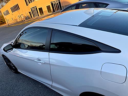 Slickmod Chrome Delete Blackout Vinyl Overlay For 2016-2021 Honda Civic Coupe Window Trim (Gloss Black)