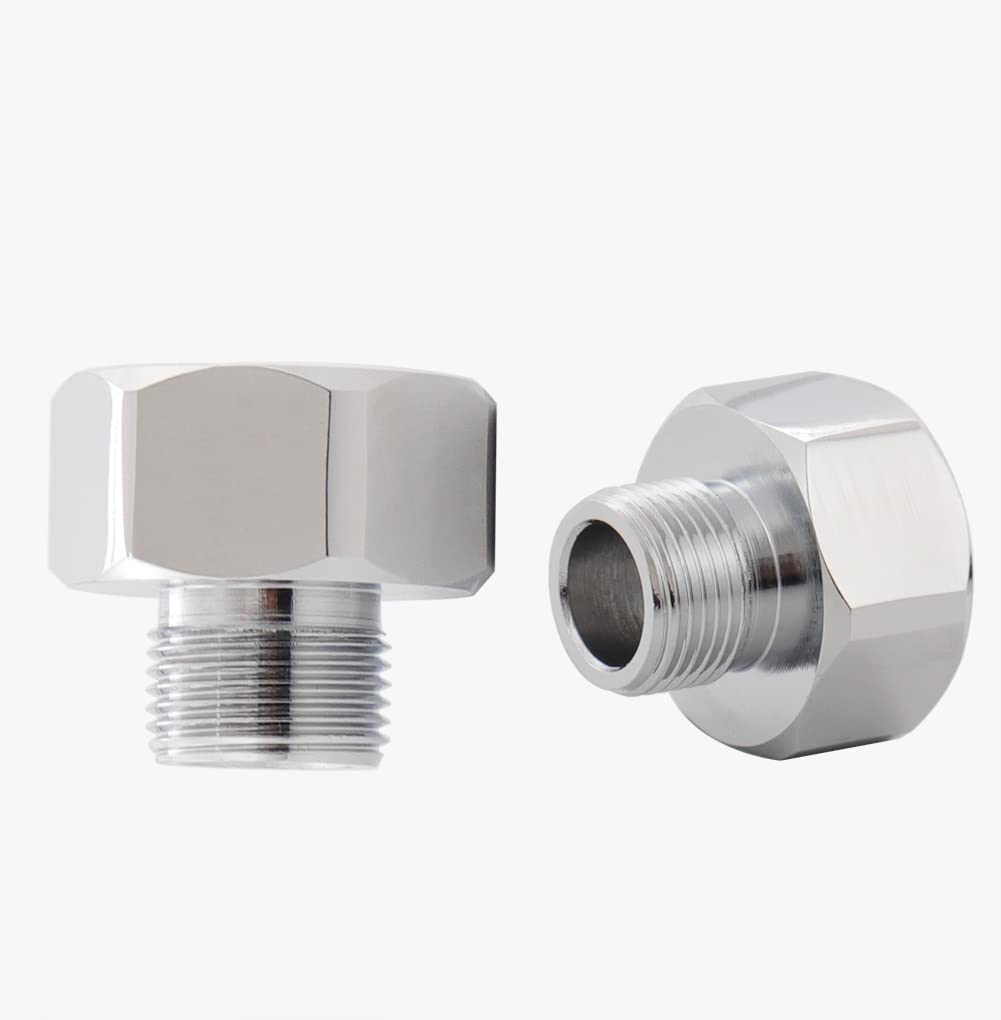 Carvedexquisitely Brass Pipe Fittings,Faucet Supply Hose Adapter,1/2'' Female To 3/8'' Compression Male Reducer Adapter Chrome,C