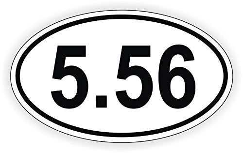Jay Graphics 5.56 Oval Euro Vinyl Bumper Sticker Decal Label Weatherproof Ar-15 Ar15