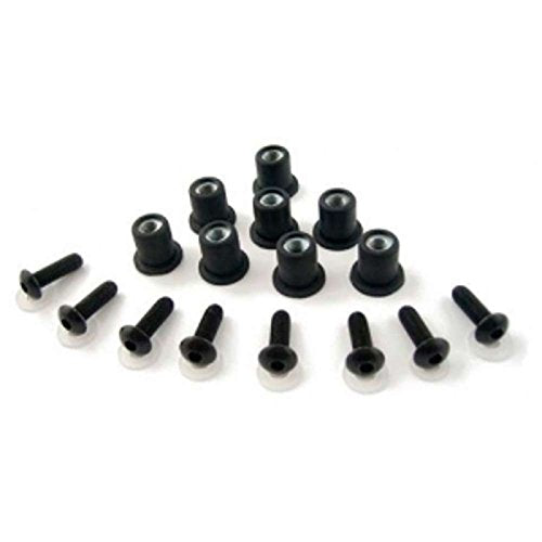 Puig Black Windscreen Screw Kit - Model 0957N, Aluminum, One Size