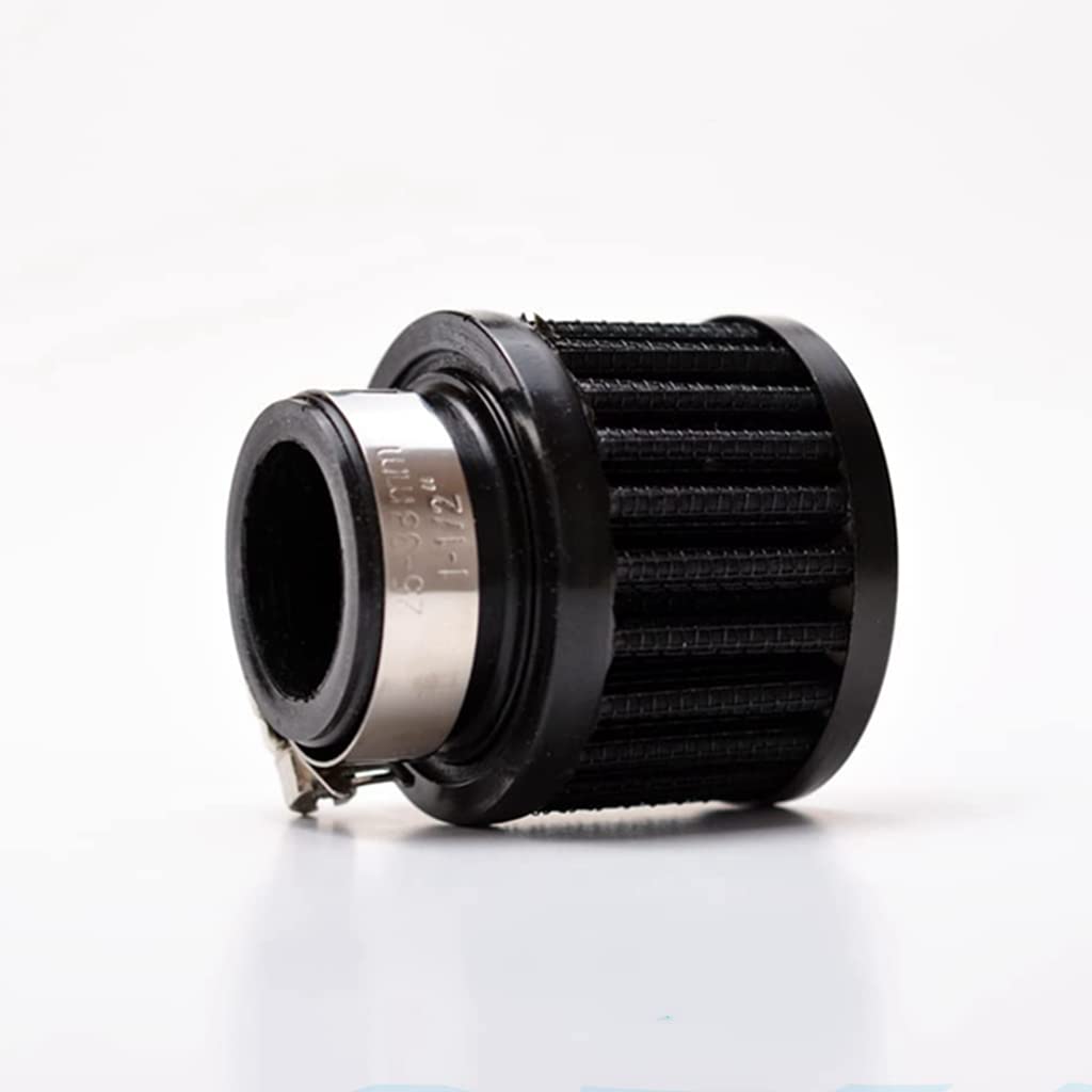 25Mm Air Intake Filter 1' Inlet Dia Air Intake Cone Universal Filter Parts With Adjustable Clamp (Black)