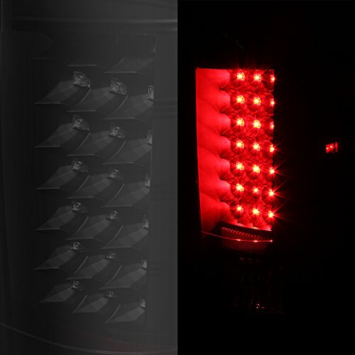 Akkon - For Black Smoke 07-13 Silverado Pickup Full Led Tail Lights Brake Lamp Replacement Driver And Passenger