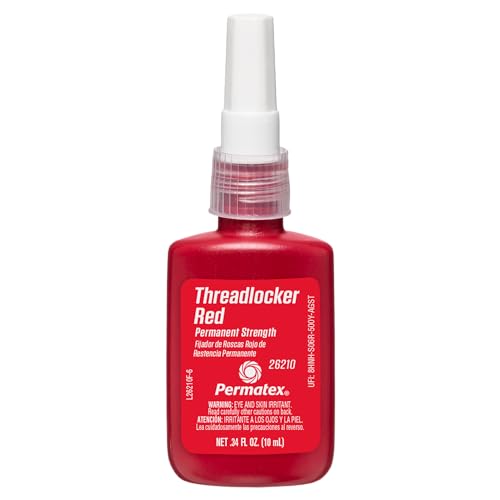 Permatex 26210 Permanent Strength Threadlocker Red, 10 Ml