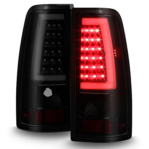 Akkon - For 99-06 Gmc Sierra / 99-02 Chevy Silverado Pick Up Truck Black Smoked Lens Led Tube Tail Brake Lights Lamp