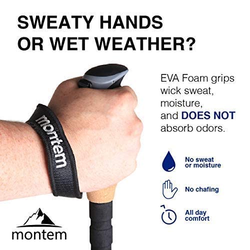 Montem Ultra Strong Hiking Poles - Aluminum, Rubber, White, 2 Poles