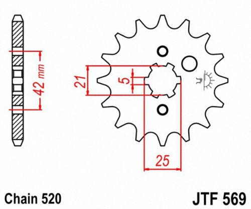 JT Sprockets JTF569.14 14T Steel Front Sprocket , black