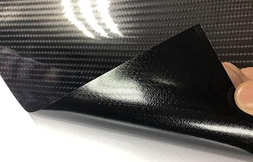 Rockrose 7D Super Glossy Black Carbon Fiber Vinyl Wrap, Anti-Wrinkle, Air Release Automotive Bubble Wrap, Self Adhesive Car Viny