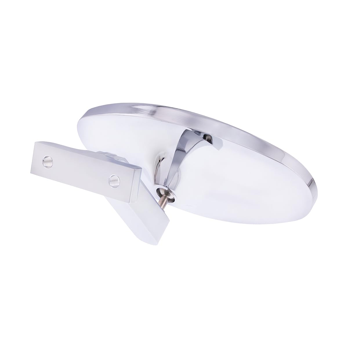 United Pacific 70804 Chrome Plated Aluminum Oval Interior Rear View Mirror w/Screw-On Mount for Hot Rods, Adjustable Arm Base, Easy Install – ONE Unit